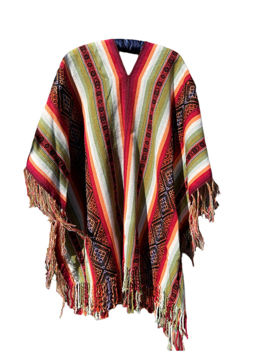 Alpaca Handwoven Colorful Ponchos - Katukina.US KAT6025