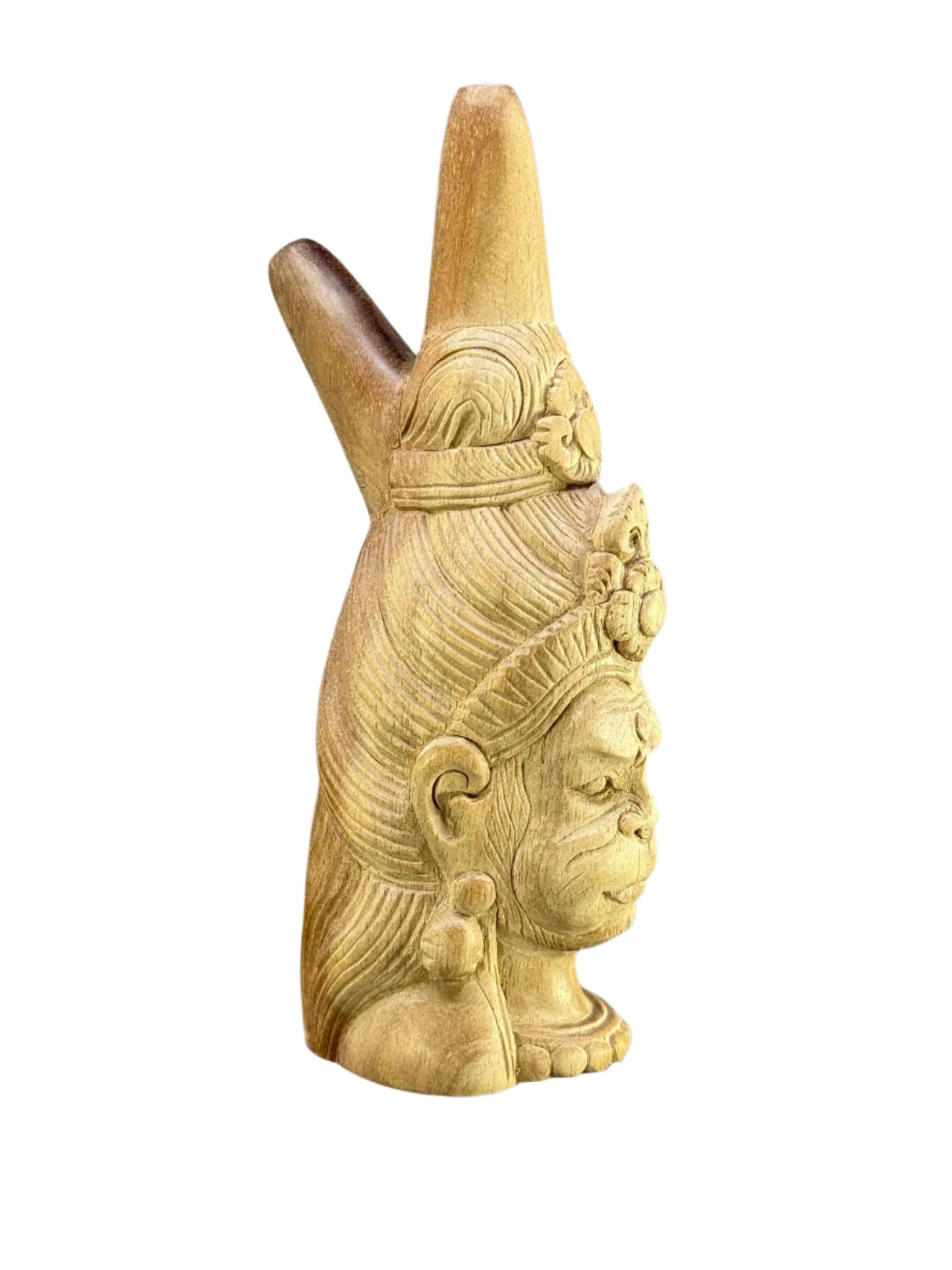 Hand Carved Courageous Hanuman Kuripe - Katukina.US KAT6235