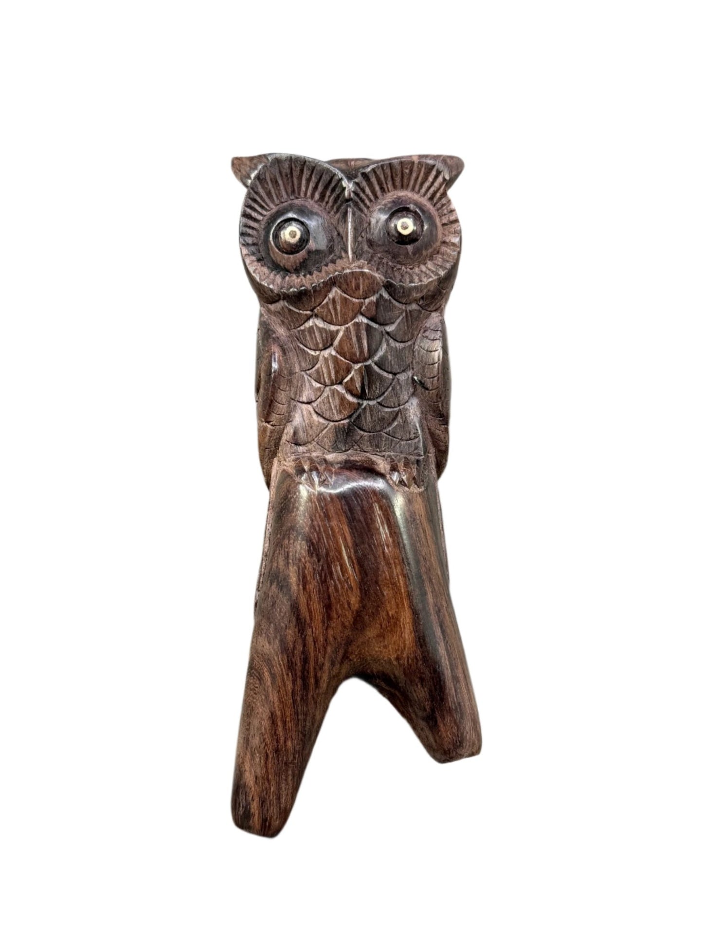 Hand Carved Owl Kuripe - Katukina.US KAT6240