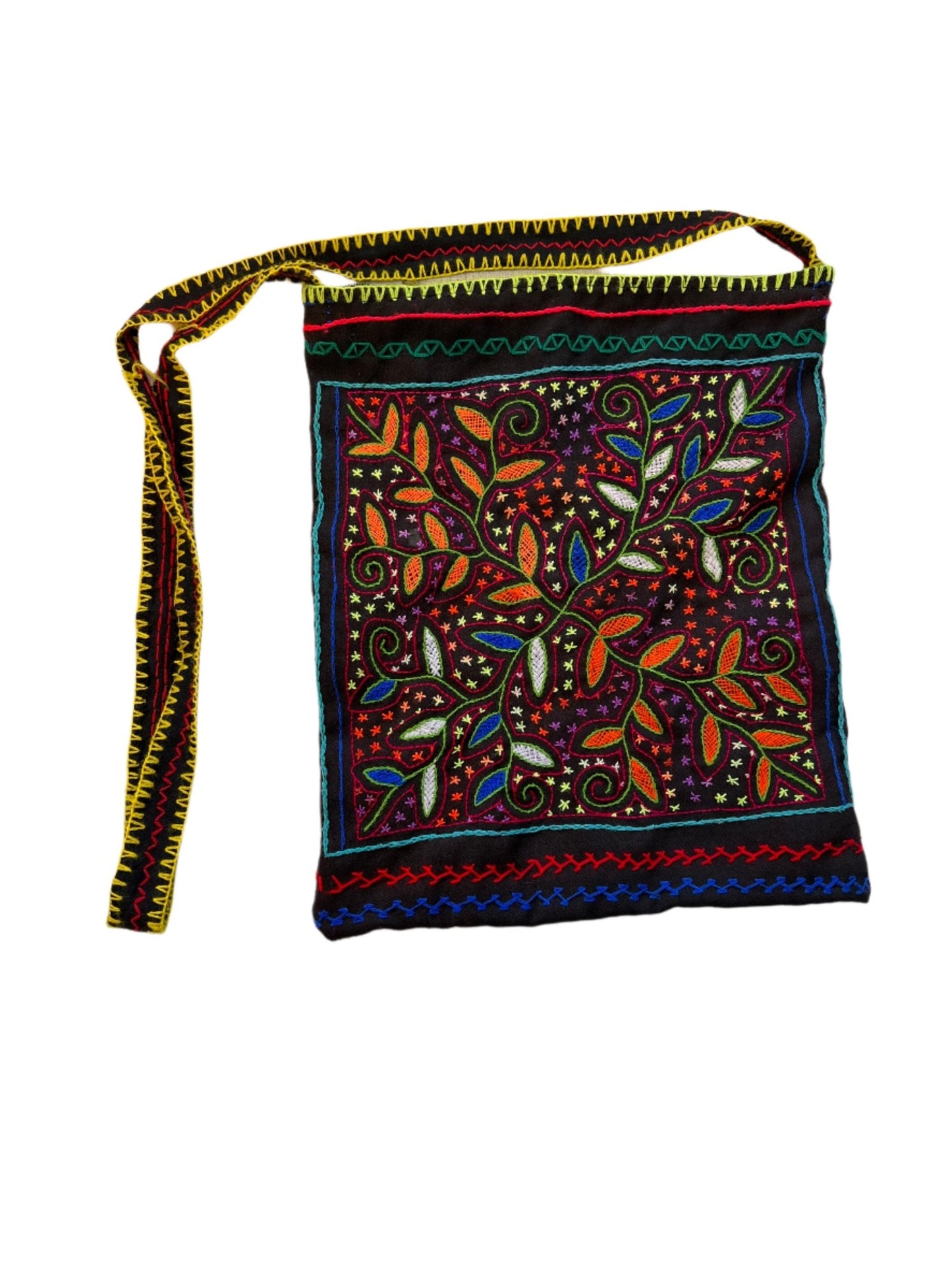 Shipibo Hand Embroidered Messenger Bag ~ Medium - Katukina.US KAT6085