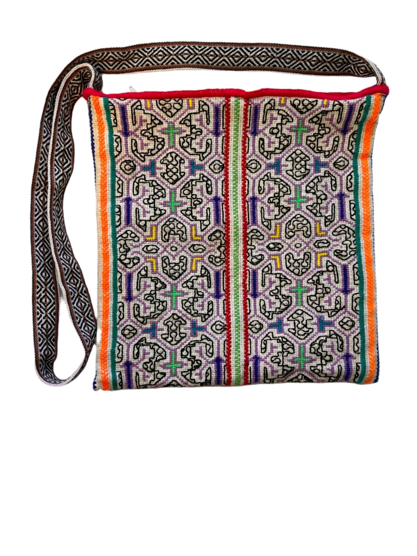 Shipibo Hand Embroidered Messenger Bag ~ Medium - Katukina.US KAT6086