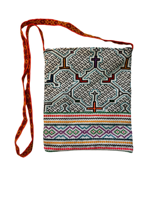 Shipibo Hand Embroidered Messenger Bag ~ Small - Katukina.US KAT6034