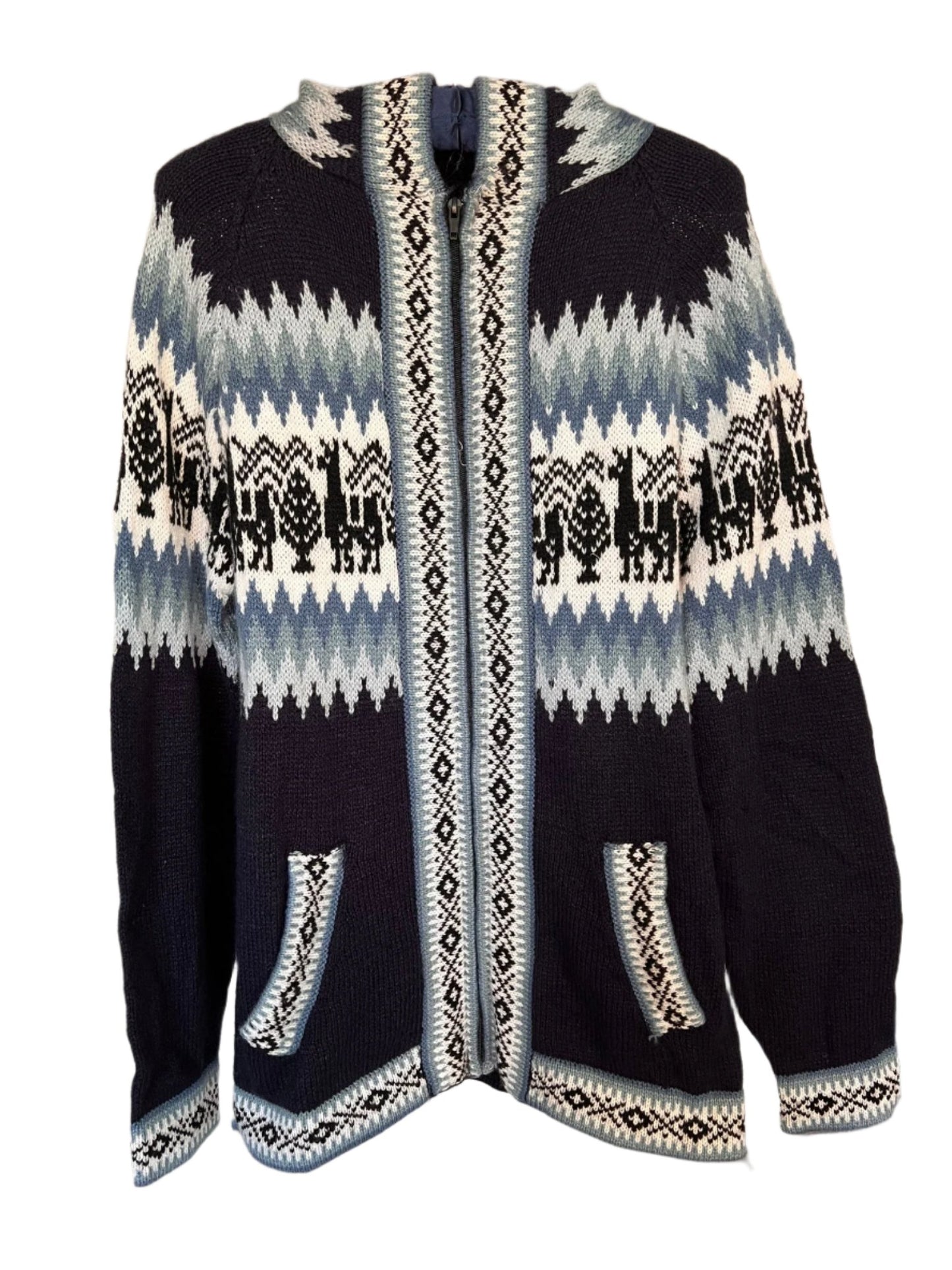 Zip - Up Peruvian Llama Cardigan ~ Men's - Katukina.US KAT6092