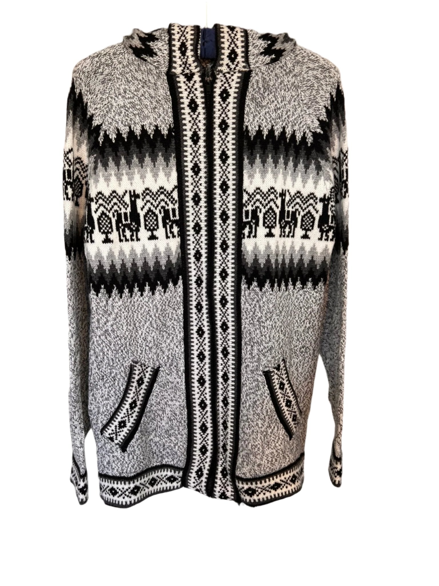 Zip - Up Peruvian Llama Cardigan ~ Men's - Katukina.US KAT6092