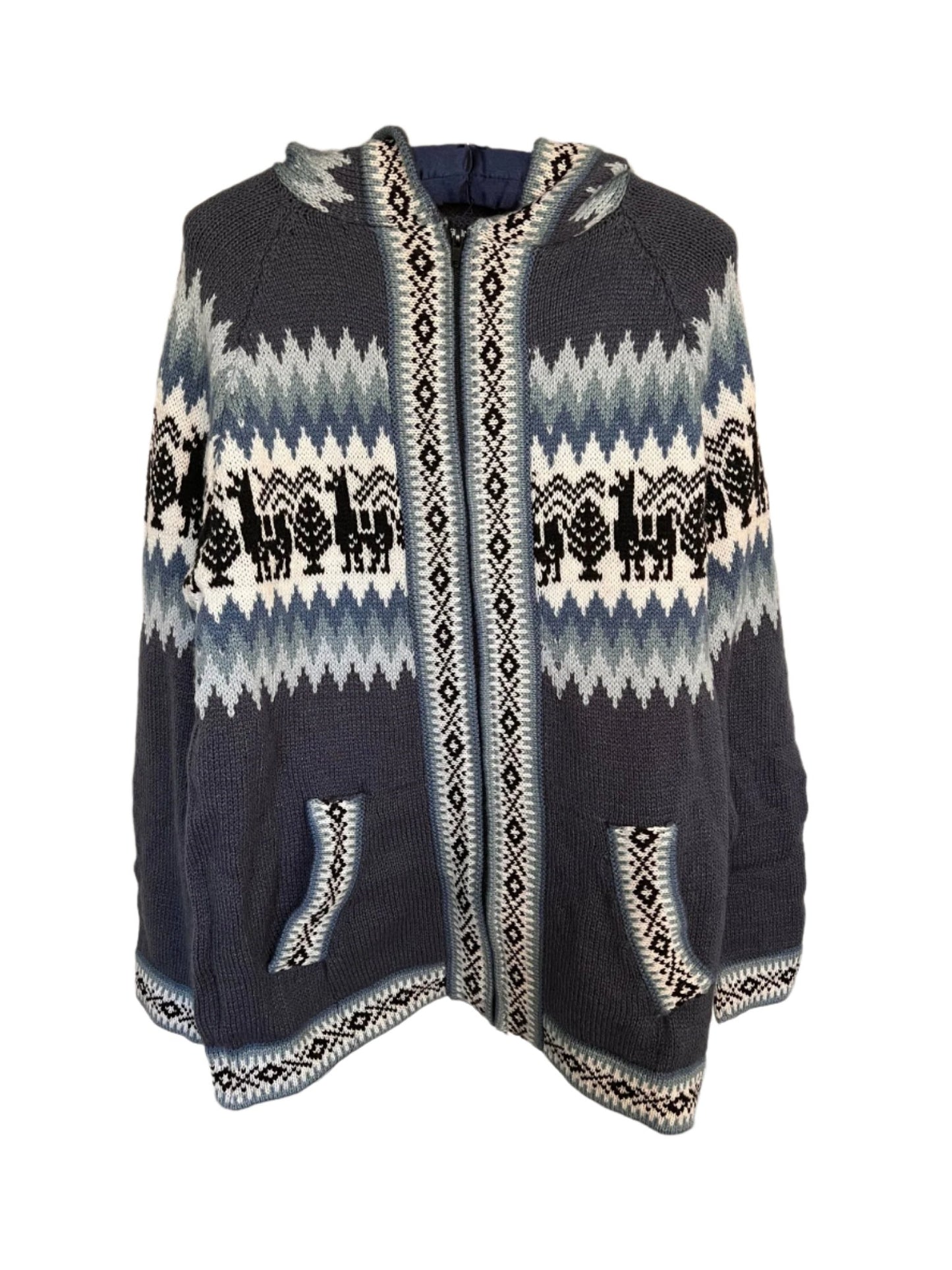 Zip - Up Peruvian Llama Cardigan ~ Men's - Katukina.US KAT6092