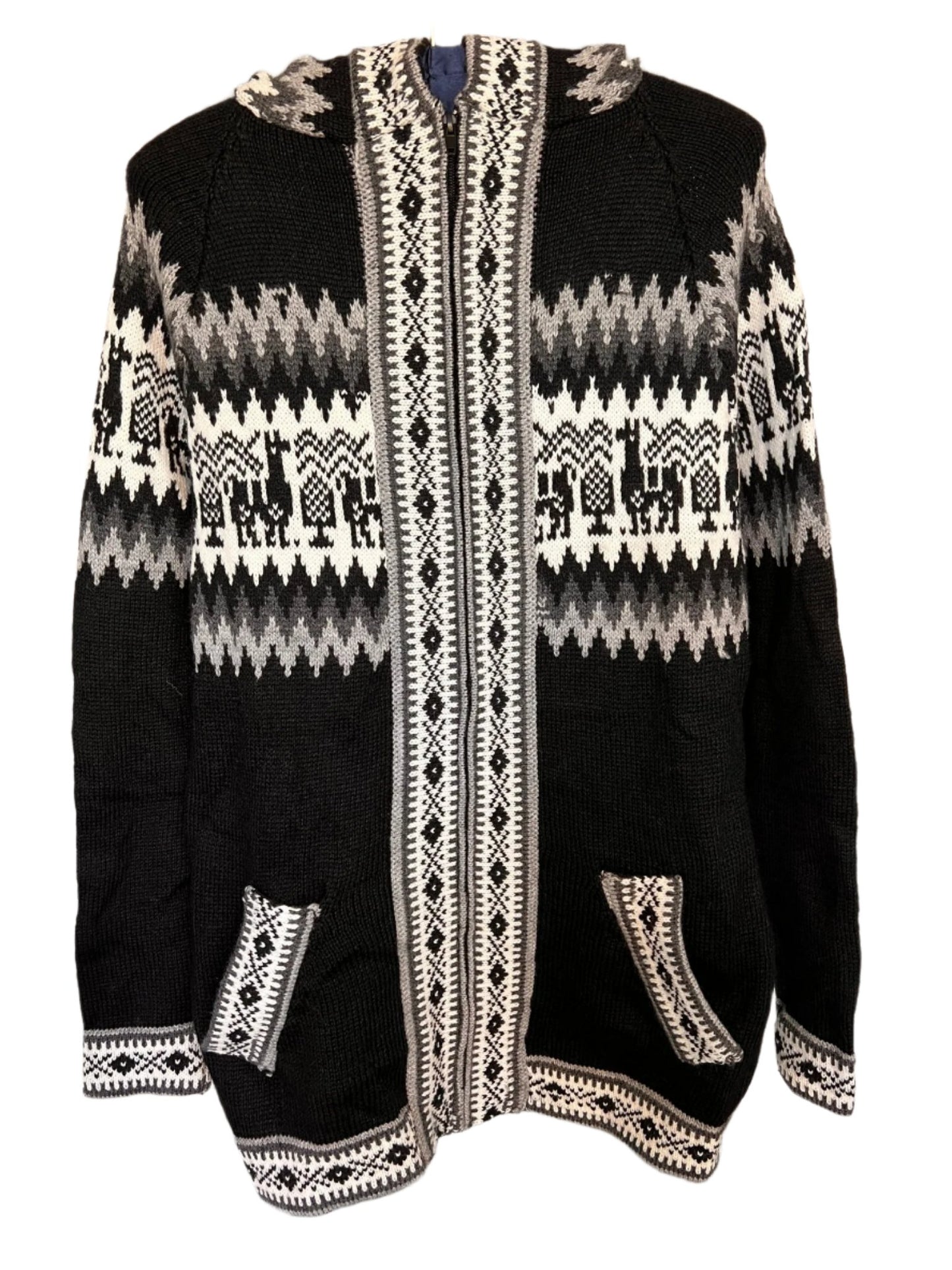 Zip - Up Peruvian Llama Cardigan ~ Men's - Katukina.US KAT6092