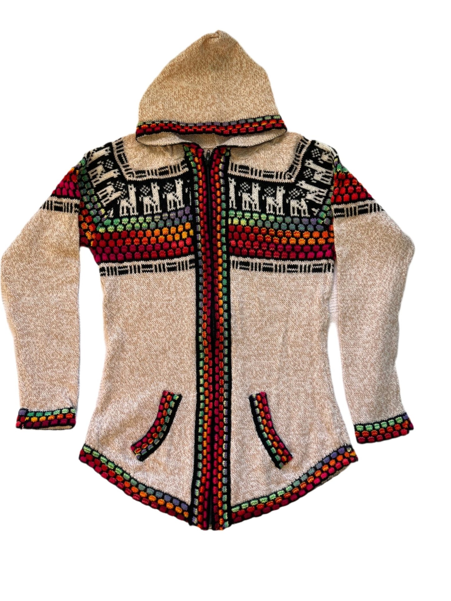 Zip - Up Peruvian Llama Cardigan ~ Women's - Katukina.US KAT6098