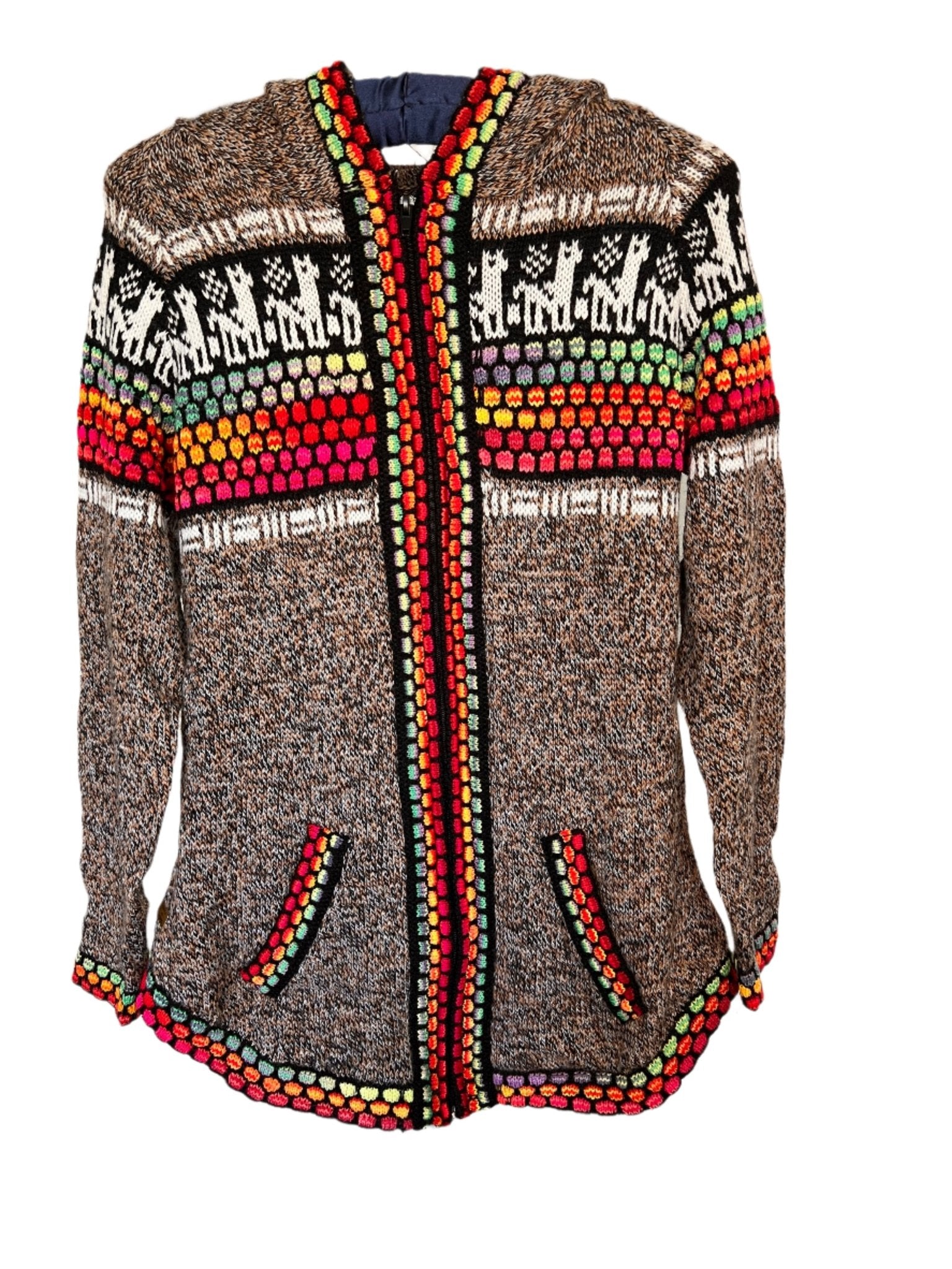 Zip - Up Peruvian Llama Cardigan ~ Women's - Katukina.US KAT6098