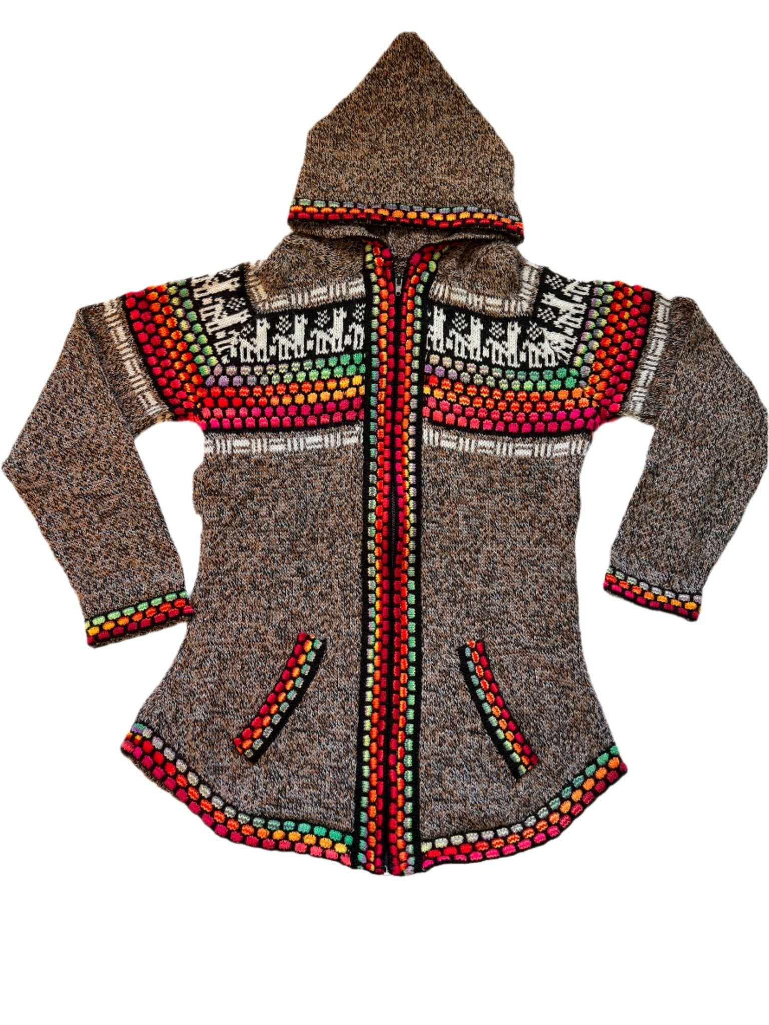 Zip - Up Peruvian Llama Cardigan ~ Women's - Katukina.US KAT6098