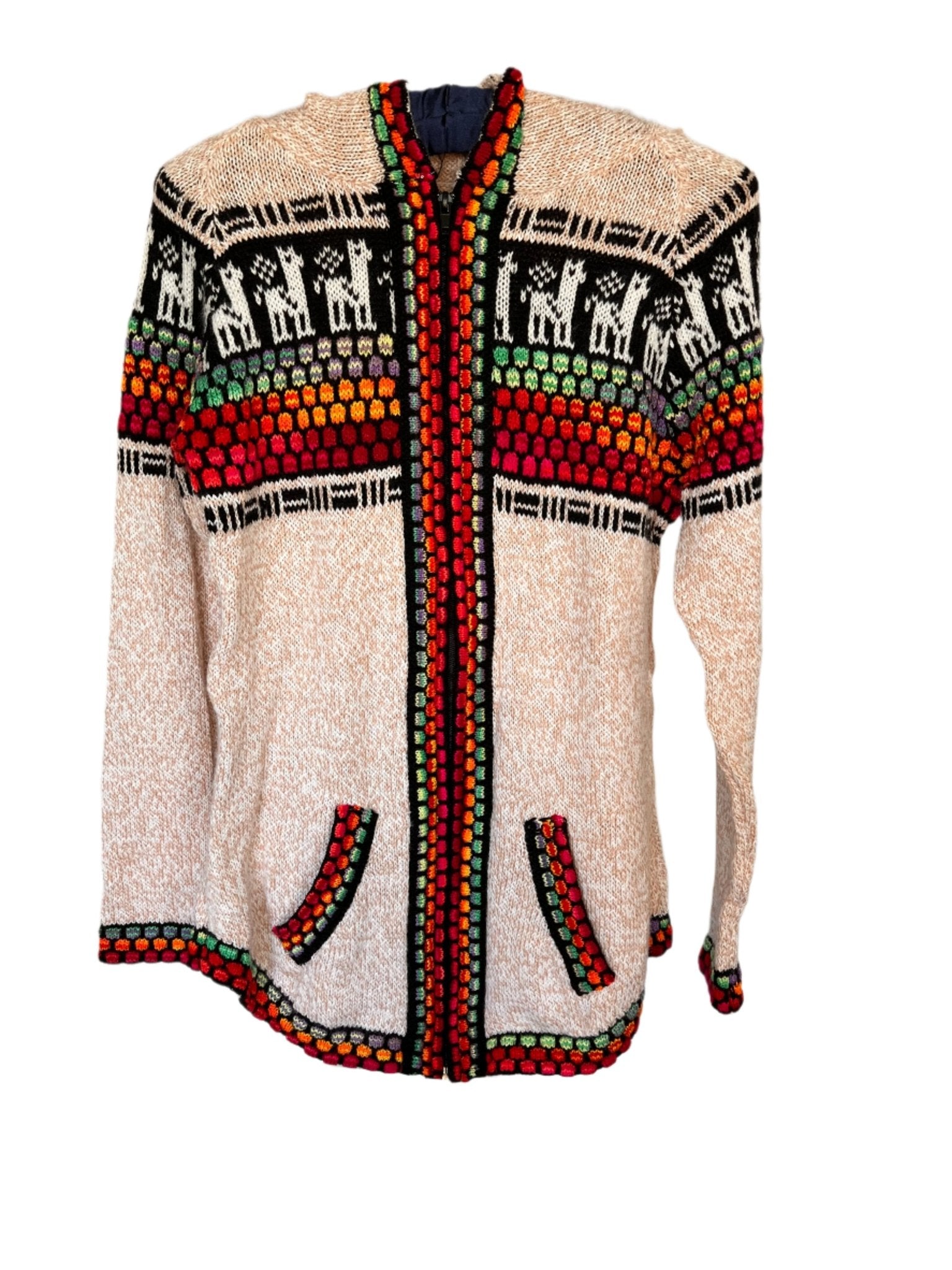 Zip - Up Peruvian Llama Cardigan ~ Women's - Katukina.US KAT6099