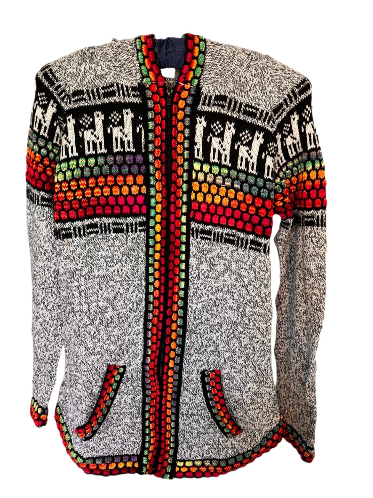 Zip - Up Peruvian Llama Cardigan ~ Women's - Katukina.US KAT6100