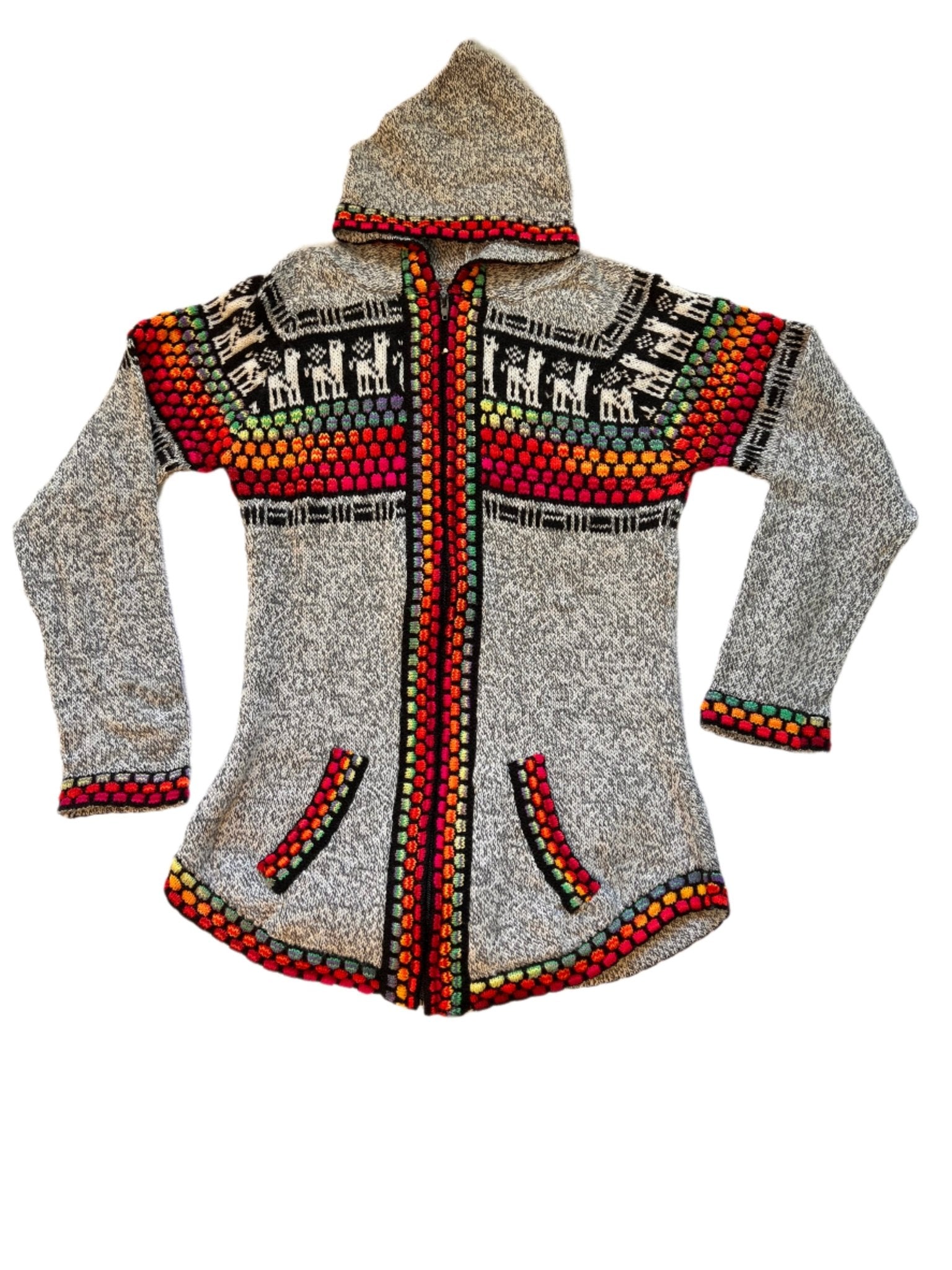 Zip - Up Peruvian Llama Cardigan ~ Women's - Katukina.US KAT6100