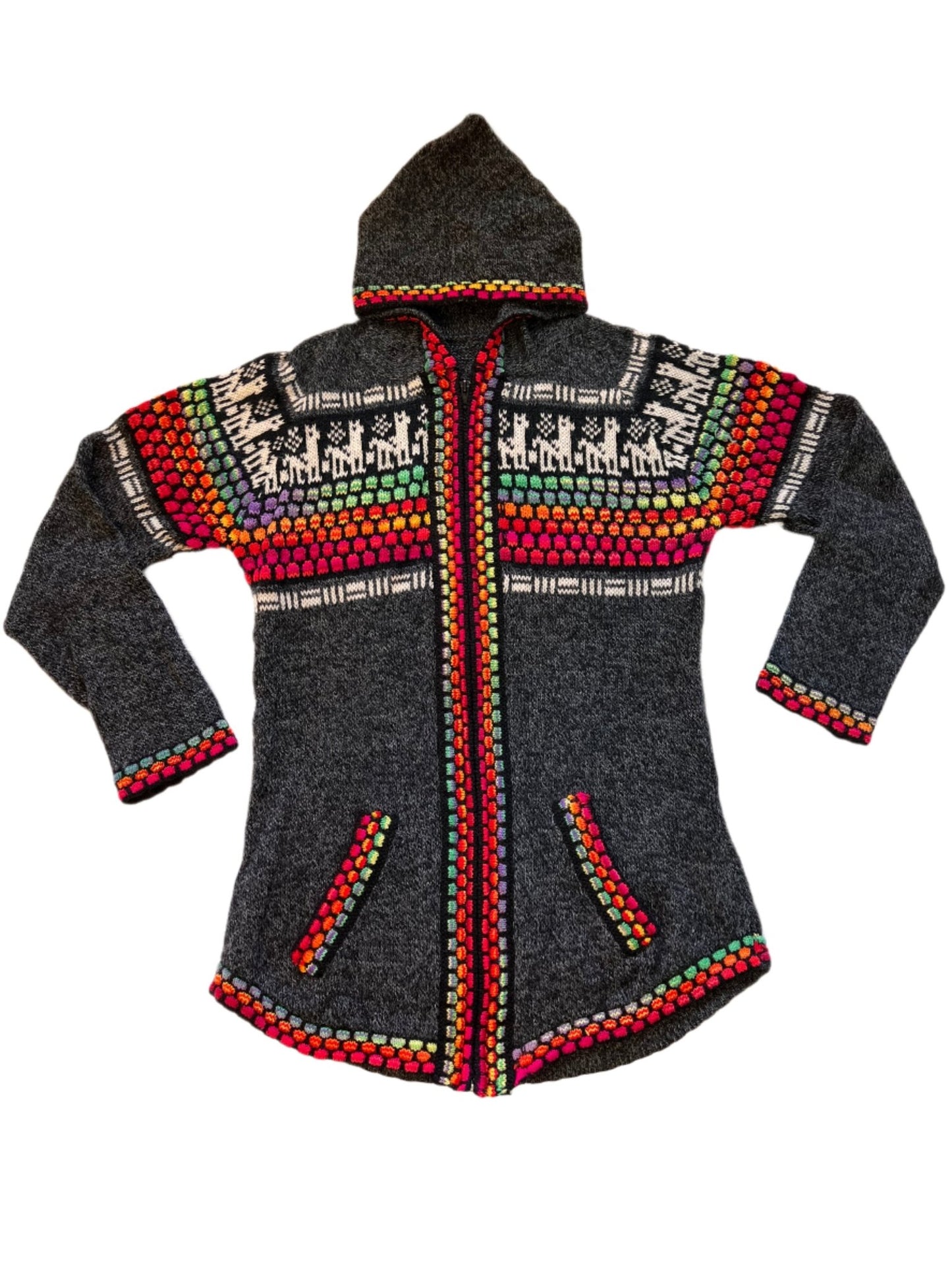 Zip - Up Peruvian Llama Cardigan ~ Women's - Katukina.US KAT6101