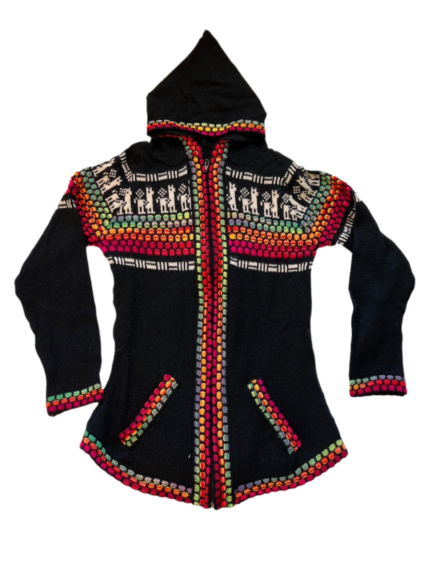 Zip - Up Peruvian Llama Cardigan ~ Women's - Katukina.US KAT6102